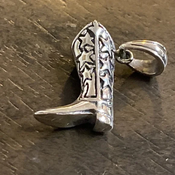 Sterling Sterling Cowboy Boot Pendant - Picture 2 of 3